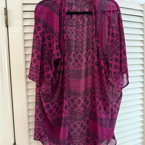 Express Pink and Black Patterned Kimono